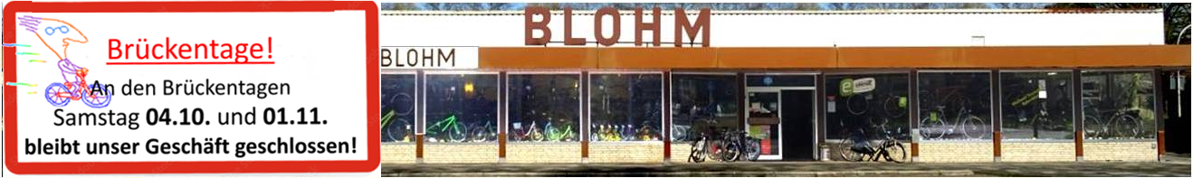 Geschäft Blohm mit Brückentagen Okt u. Nov 2025